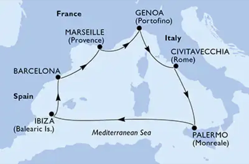 Croaziera Mediterana de Vest